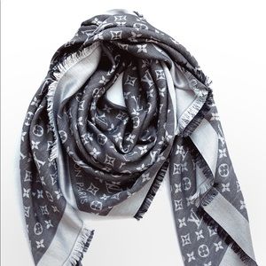 Louis Vuitton Black Denim Monogram Scarf M71378